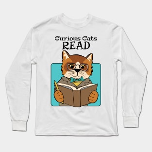 Curious Cats Read Long Sleeve T-Shirt